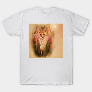 Fox in Wildflower Illustration T-Shirt